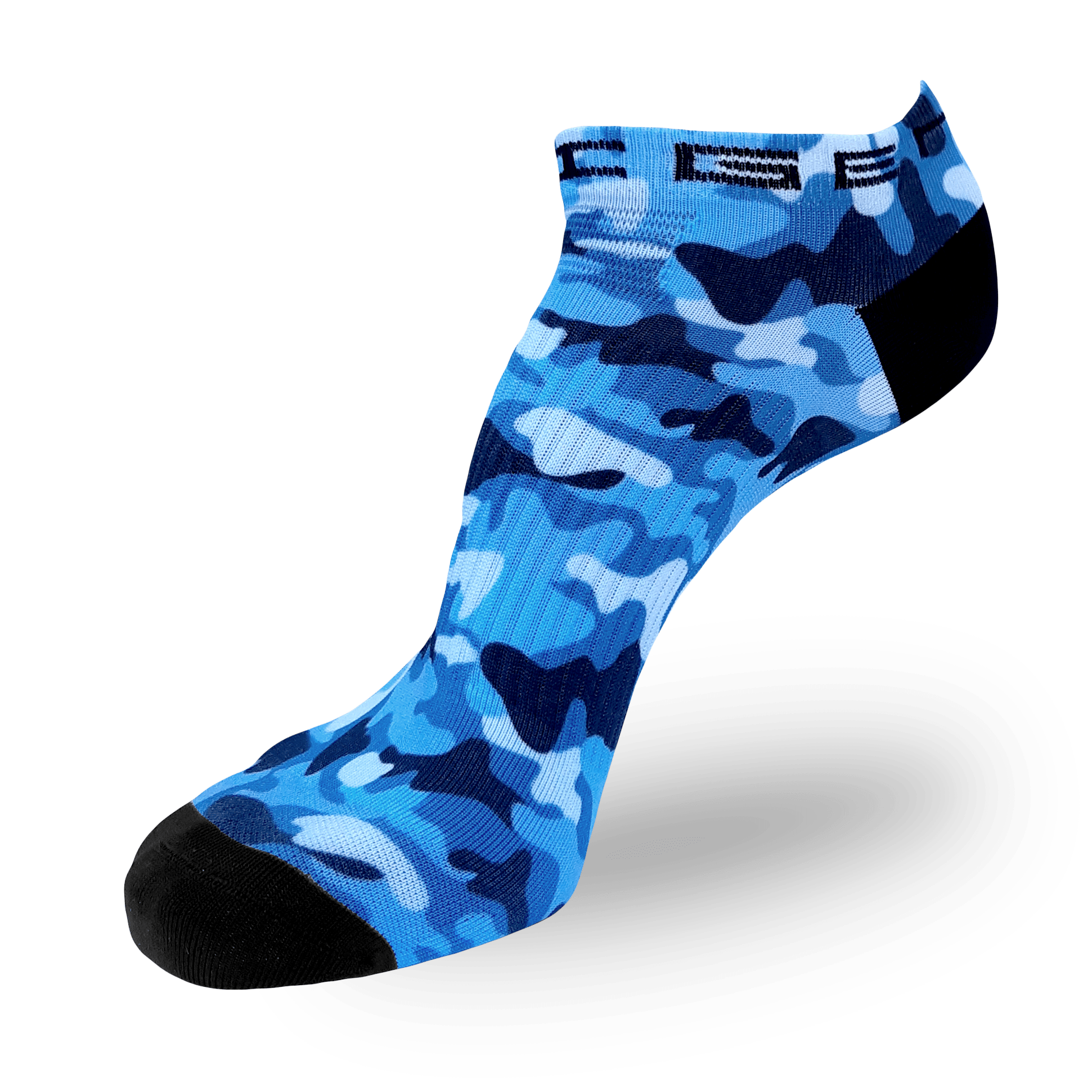 Blue Camo Running Socks Zero Length