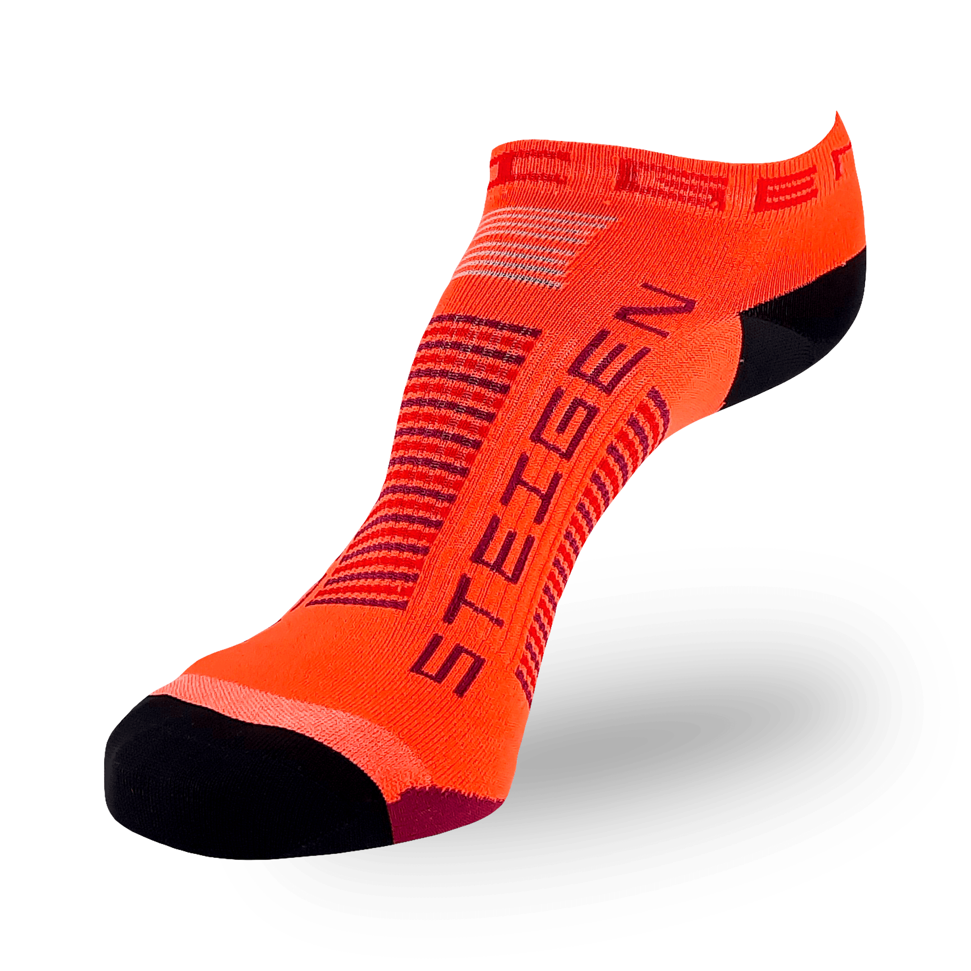 Orange Running Socks Zero Length